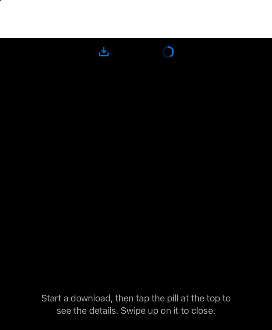 Island (compact) on iOS in dark mode