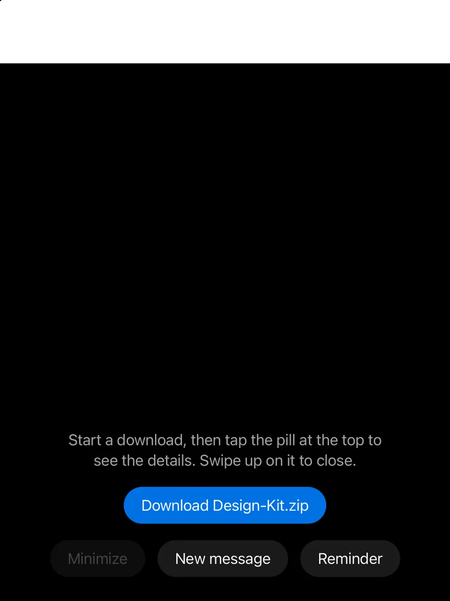 Island (live activity) on iOS in dark mode