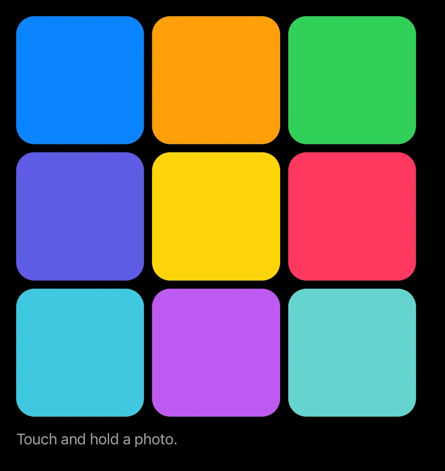 Preview Menu on iOS in dark mode