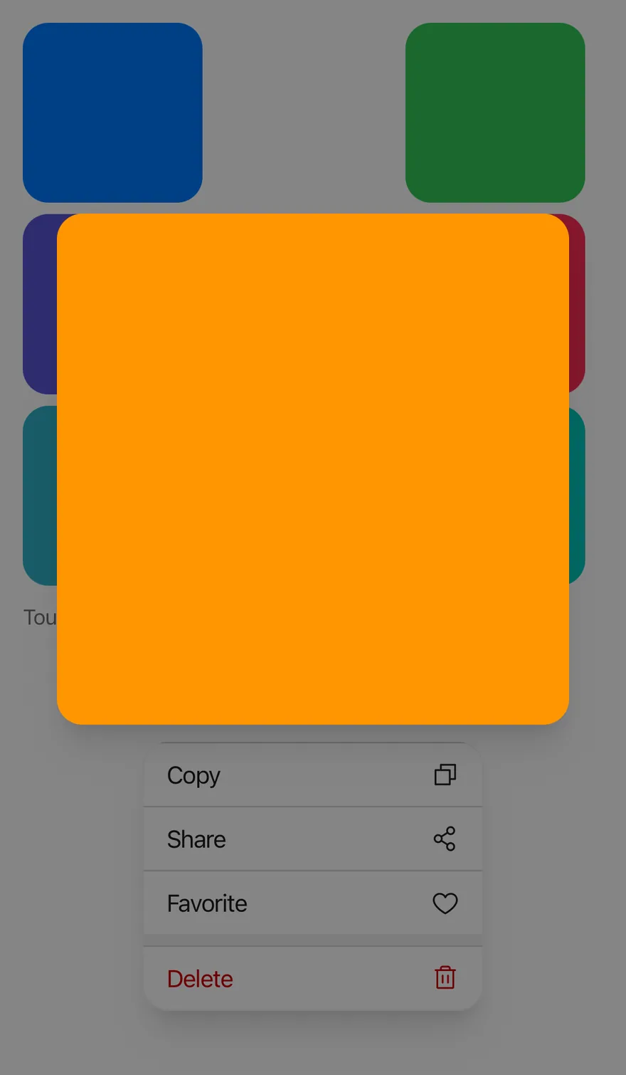 Preview Menu (open by default) on iOS in light mode