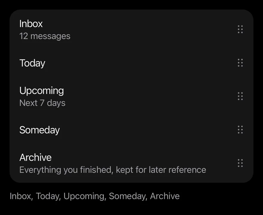 Reorder List (inset) on iOS in dark mode
