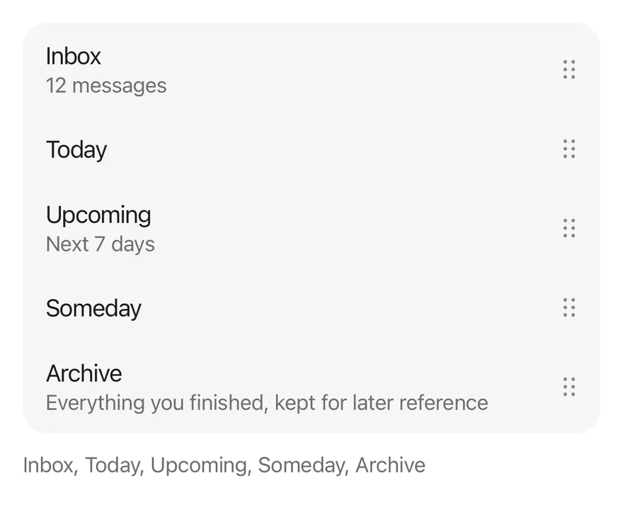 Reorder List (inset) on iOS in light mode