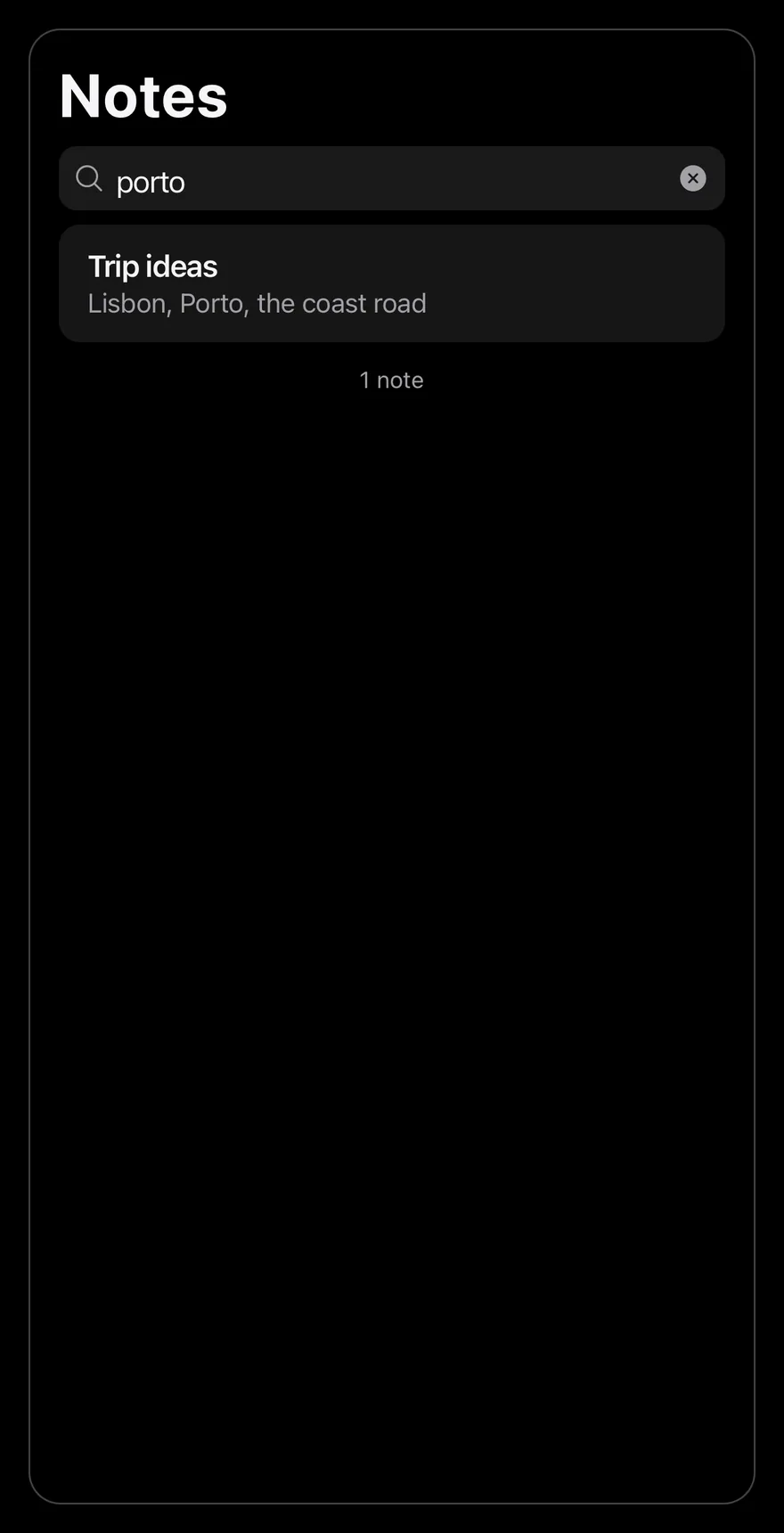 Search Reveal (with query) on iOS in dark mode