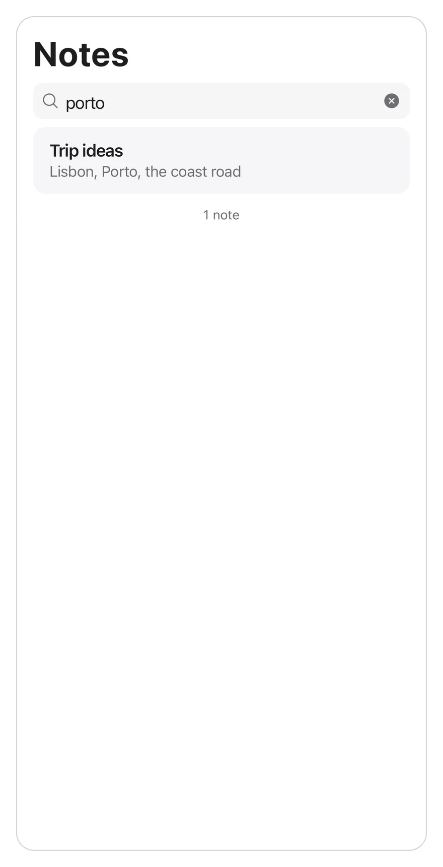 Search Reveal (with query) on iOS in light mode