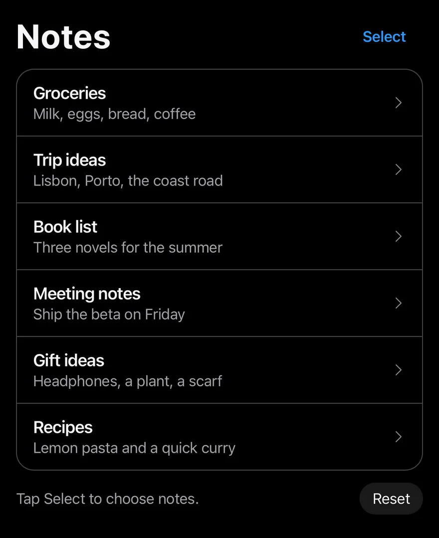 Selection List on iOS in dark mode