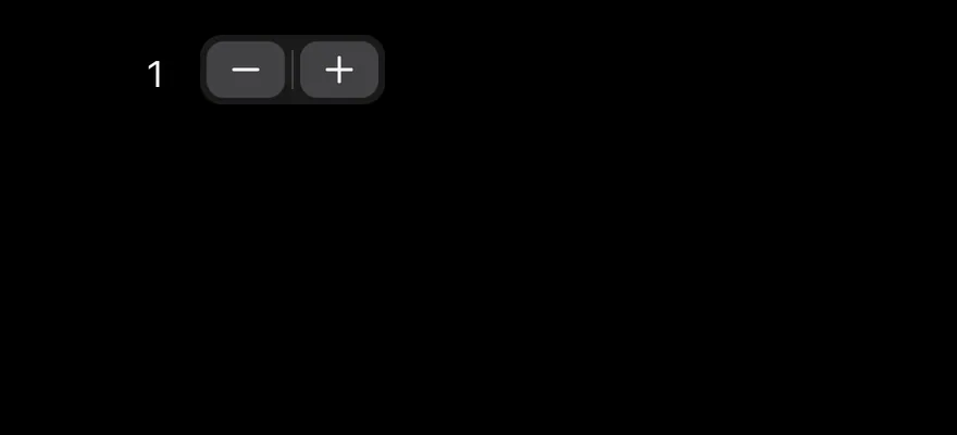 Stepper on iOS in dark mode