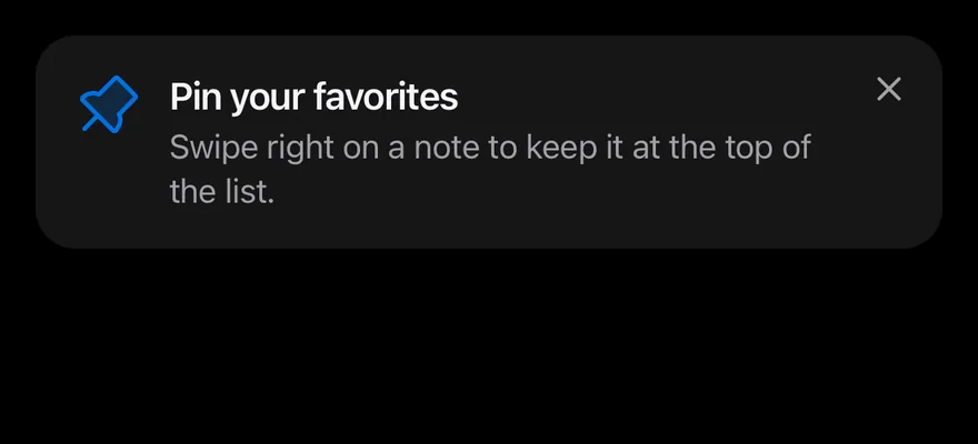 Tip (card) on iOS in dark mode