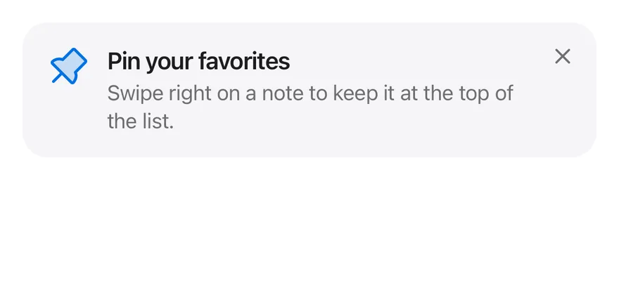 Tip (card) on iOS in light mode