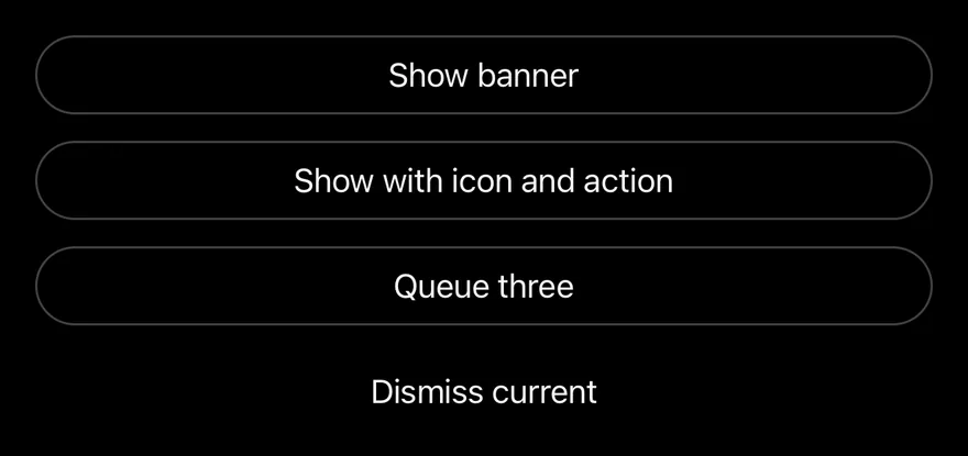 Top Banner on iOS in dark mode