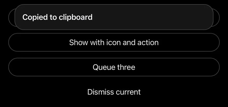 Top Banner (title only) on iOS in dark mode