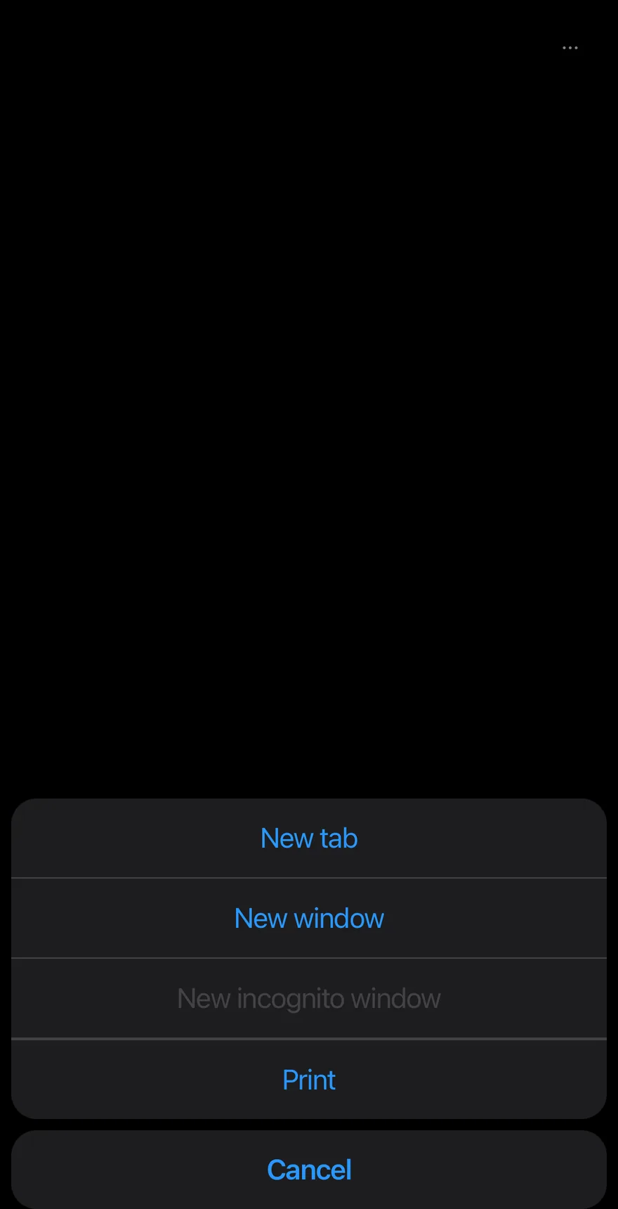 Action Bar (open by default) on iOS in dark mode