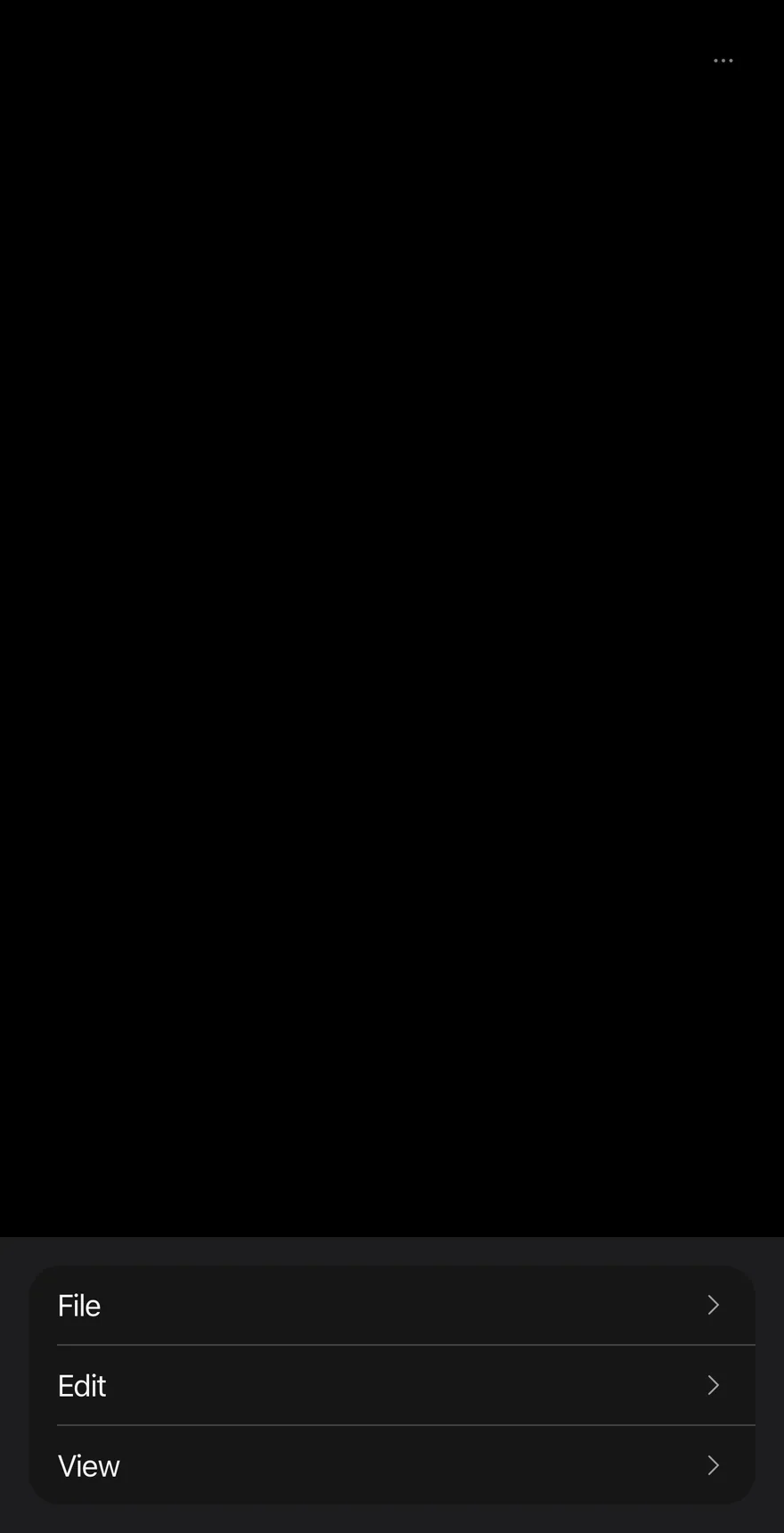 Action Bar (overflow) on iOS in dark mode