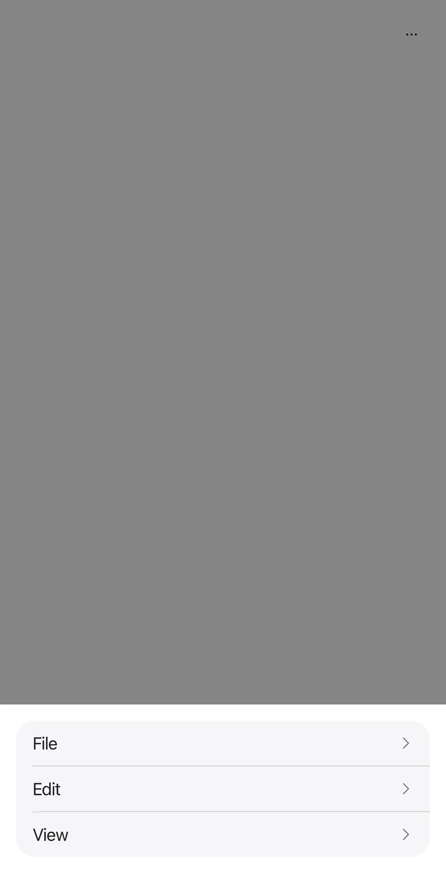 Action Bar (overflow) on iOS in light mode