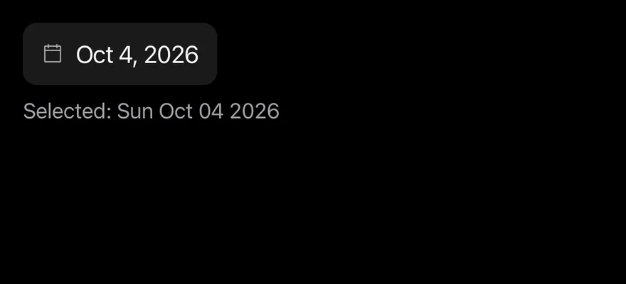 Date Picker (controlled) on iOS in dark mode