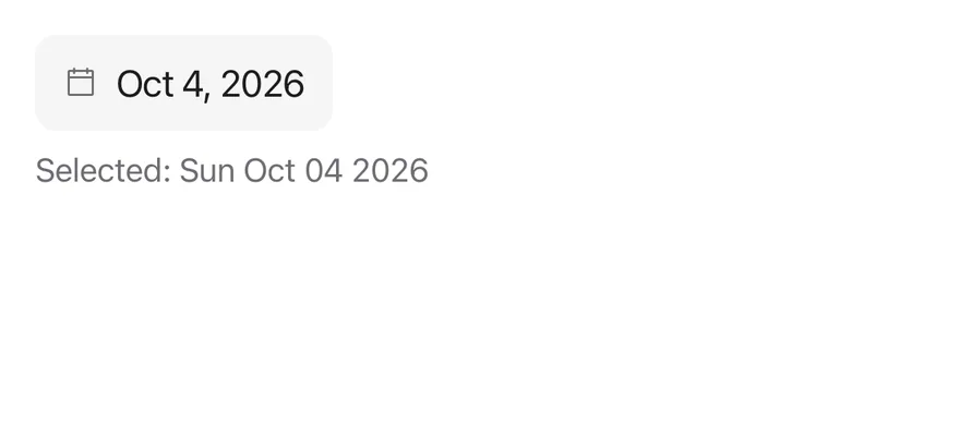 Date Picker (controlled) on iOS in light mode