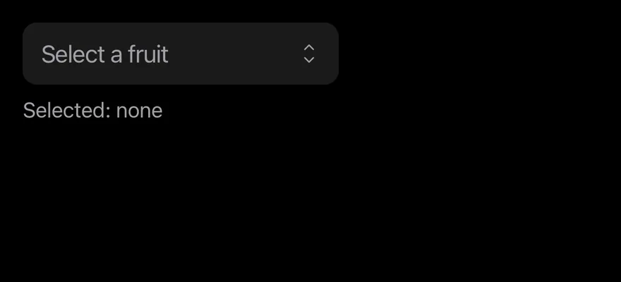 Picker on iOS in dark mode