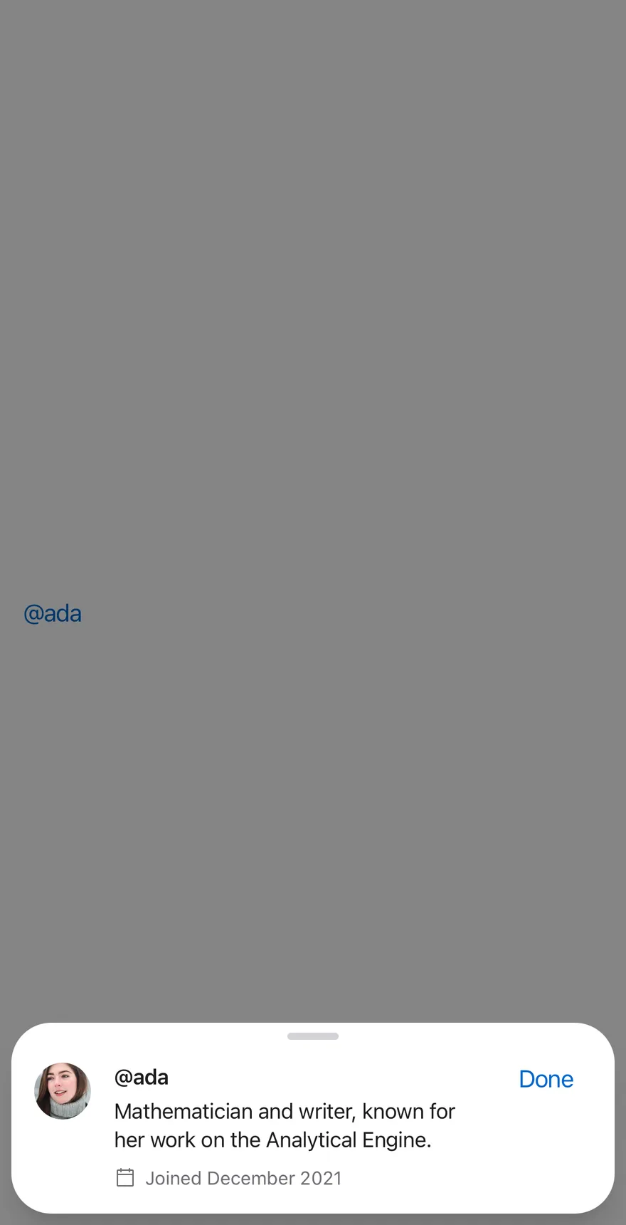 Preview (with close label) on iOS in light mode