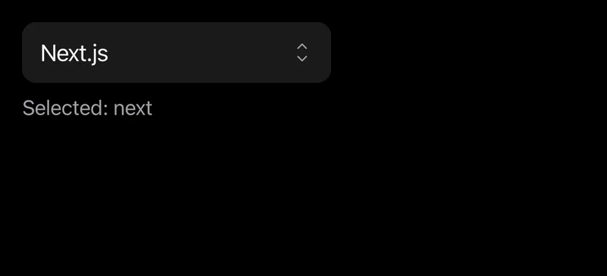 Search Picker (controlled) on iOS in dark mode