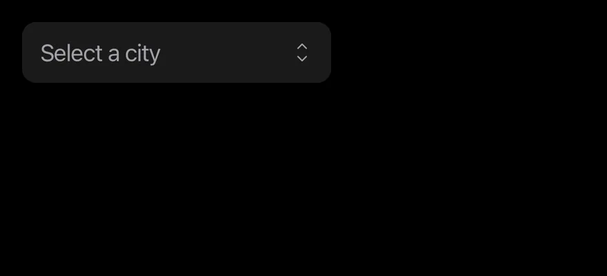 Search Picker (grouped) on iOS in dark mode