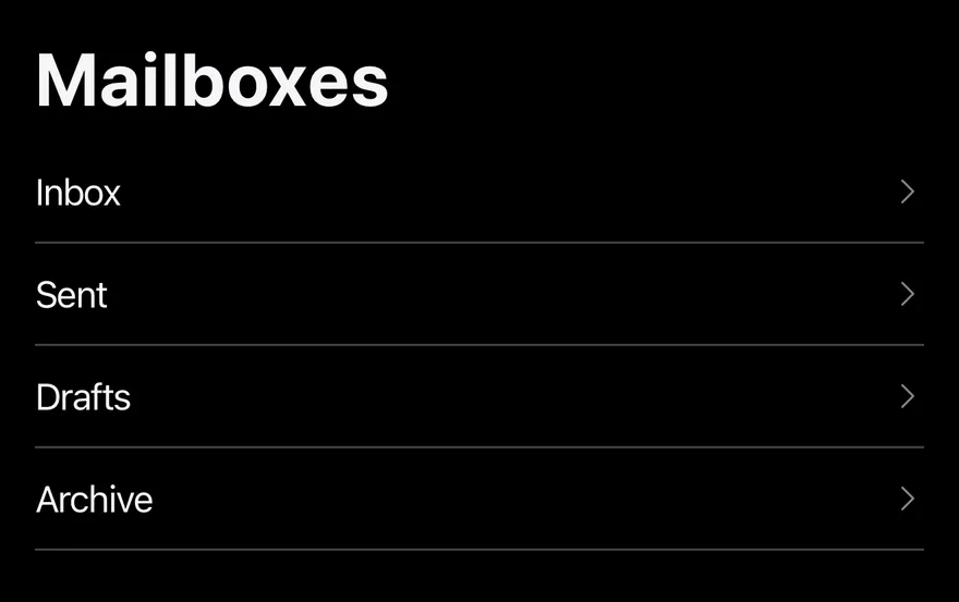 Split View (start on sidebar) on iOS in dark mode